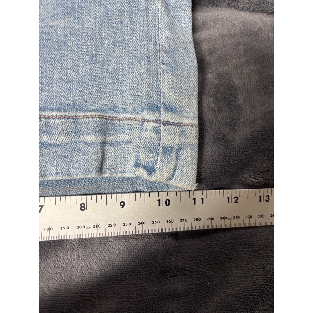 American Eagle Women 4 Regular Light Wash High Rise Wide Leg Cargo Jeans Stretch - Picture 11 of 14